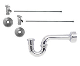 Lavatory Supply Kit - Brass Oval Handle with 1/4 Turn Ceramic Disc Cartridge Valve (MT6003-NL) - Angle, P-Trap 1-1/2"